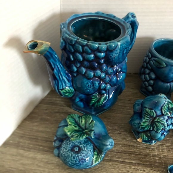 Vtg Inarco Mood Indigo Blue Dish Set - Picture 5 of 10